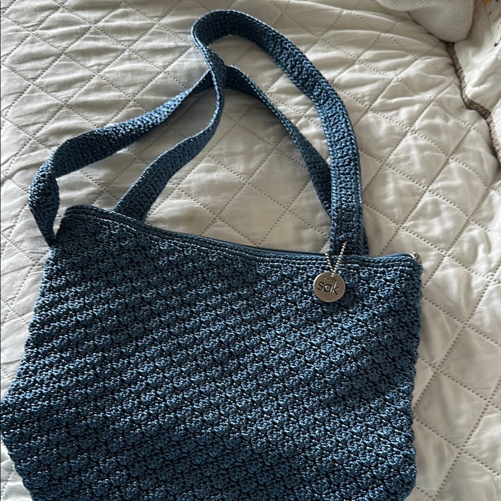 The Sak Blue Crochet Shoulder Bag